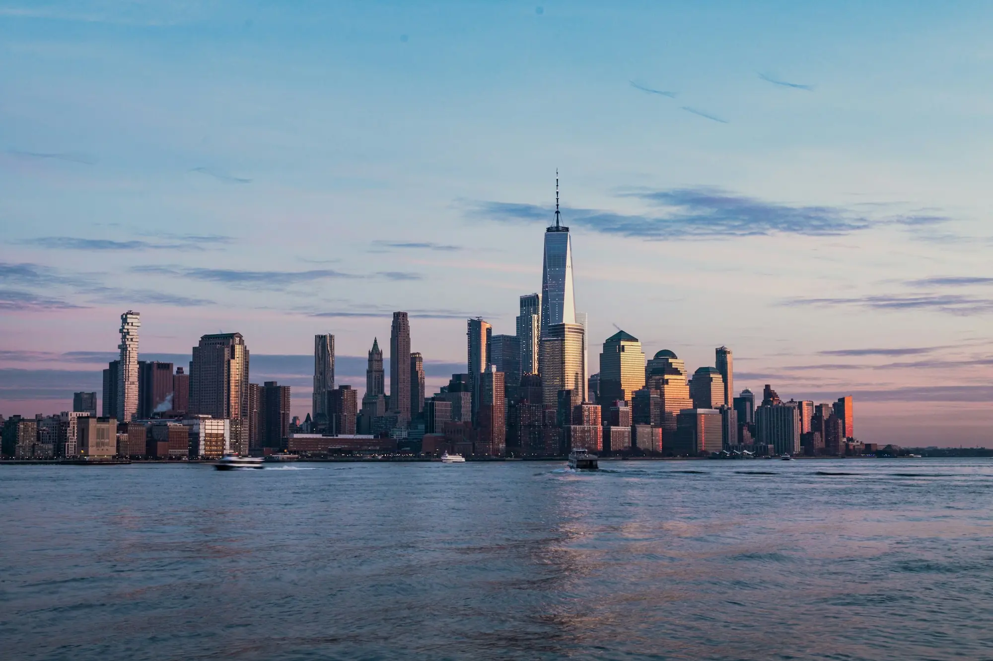 The New York skyline across the Hudson River