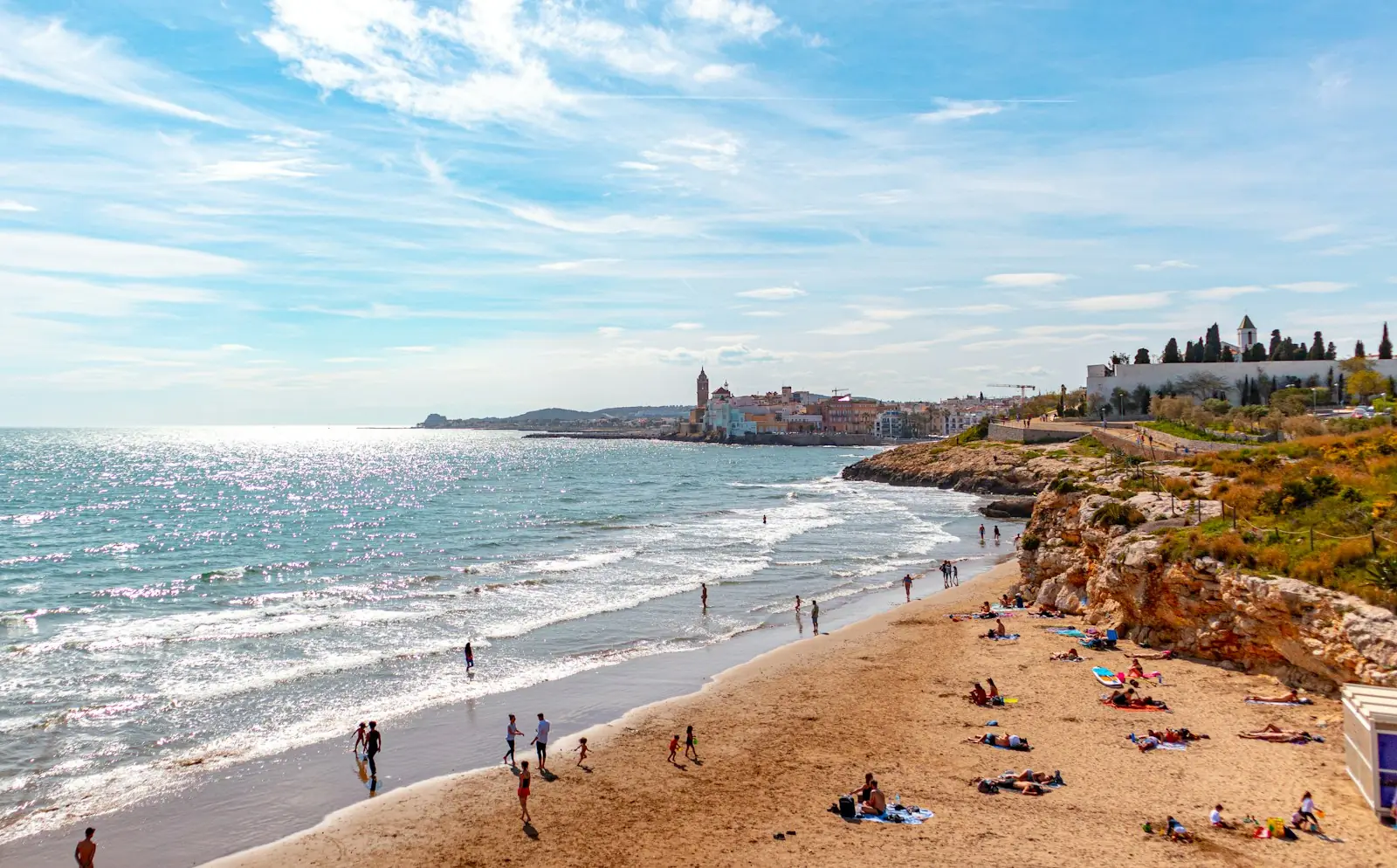 Sitges old town above its beach, Spain – Spain Golden Visa Abolished