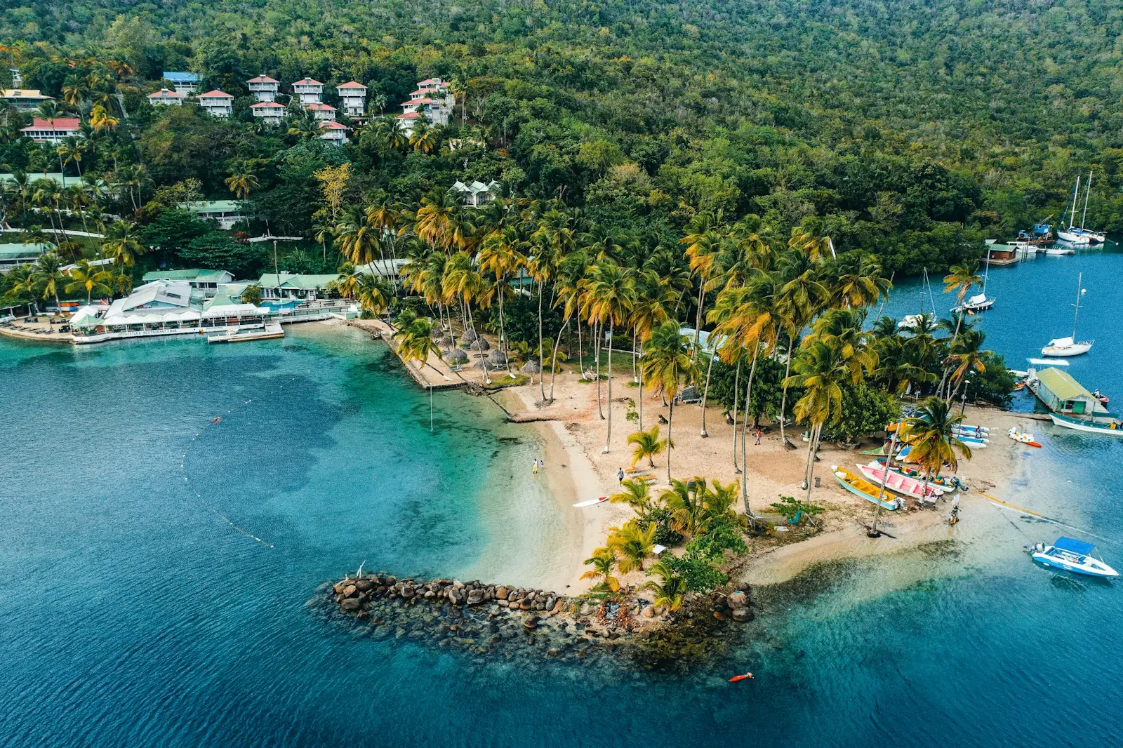 Marigot Bay, St Lucia, with homes on the hillside – St Lucia Citizenship by Investment