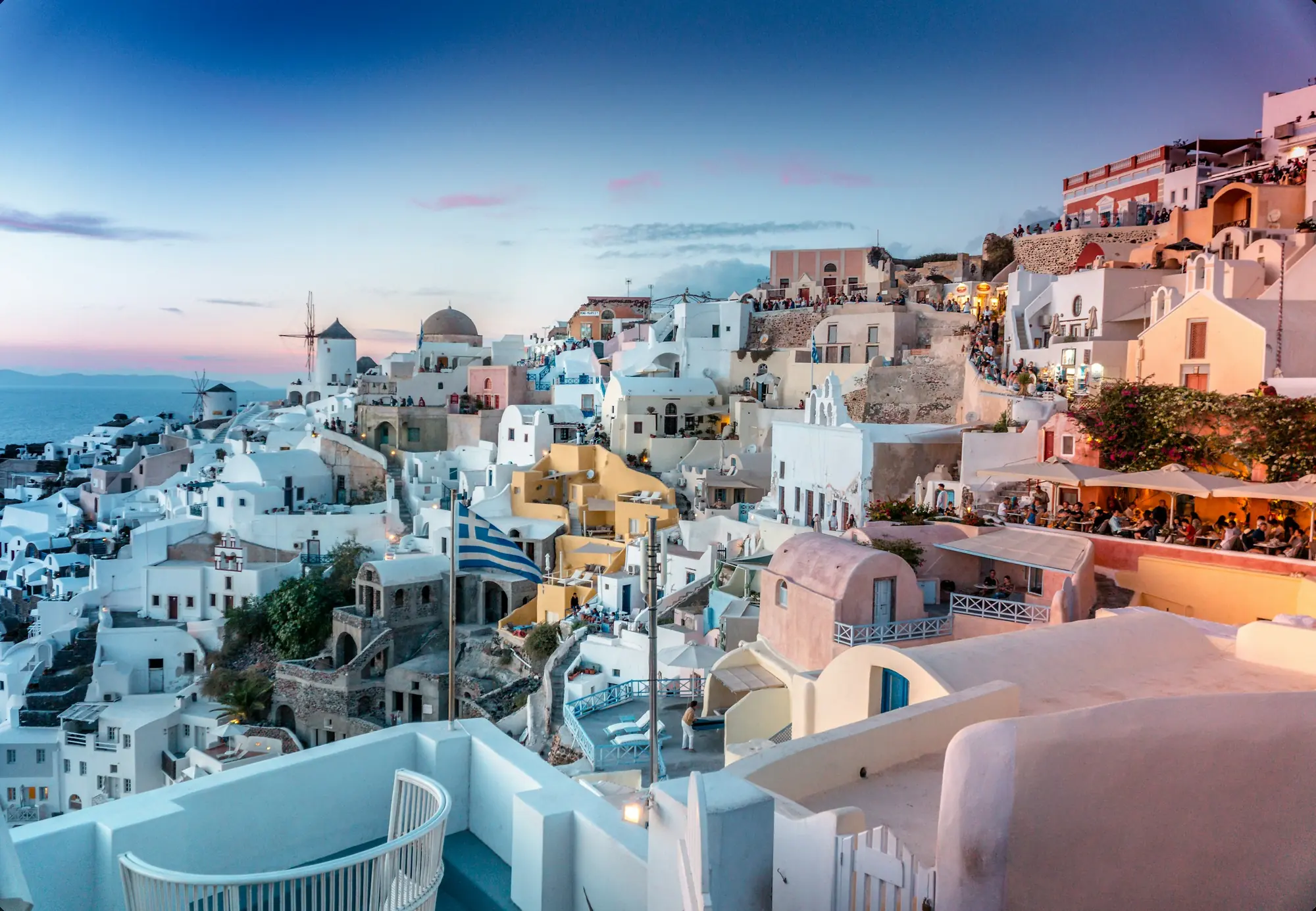 Houses on the Santorini caldera, Greece