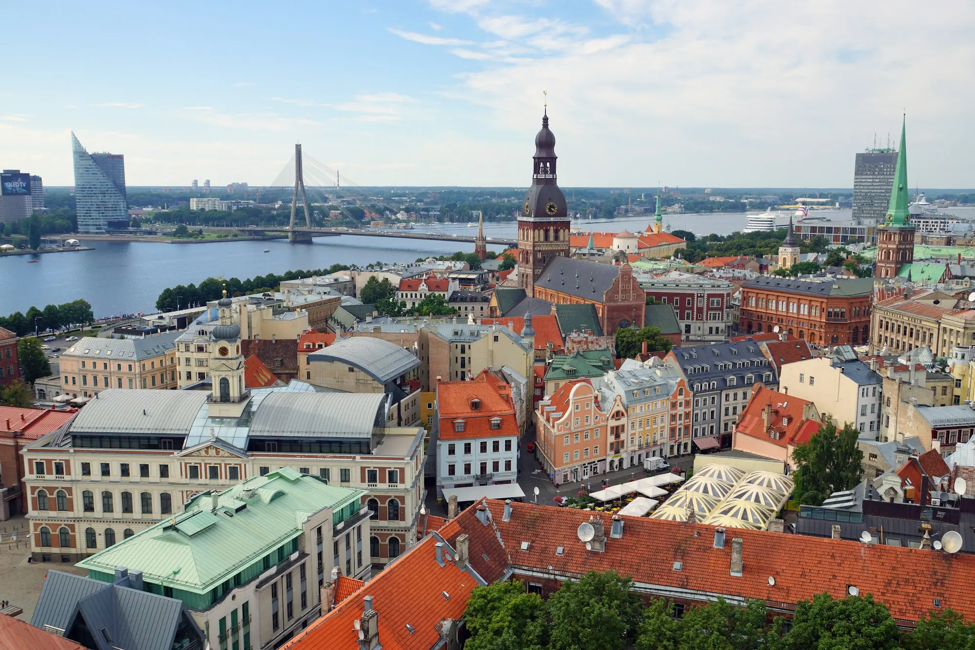Riga old town and the Daugava river, Latvia – Latvia residency by investment